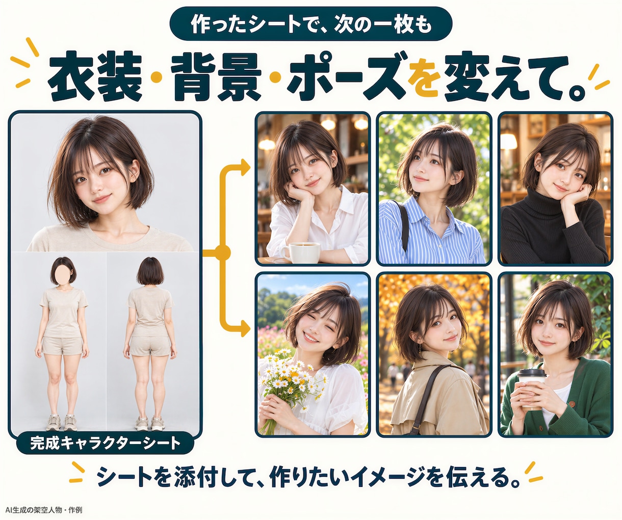 架空のAI美女を作るChatGPT設定を届けます 好みの顔から衣装・場所・ポーズまで、自分だけの写真へ イメージ4
