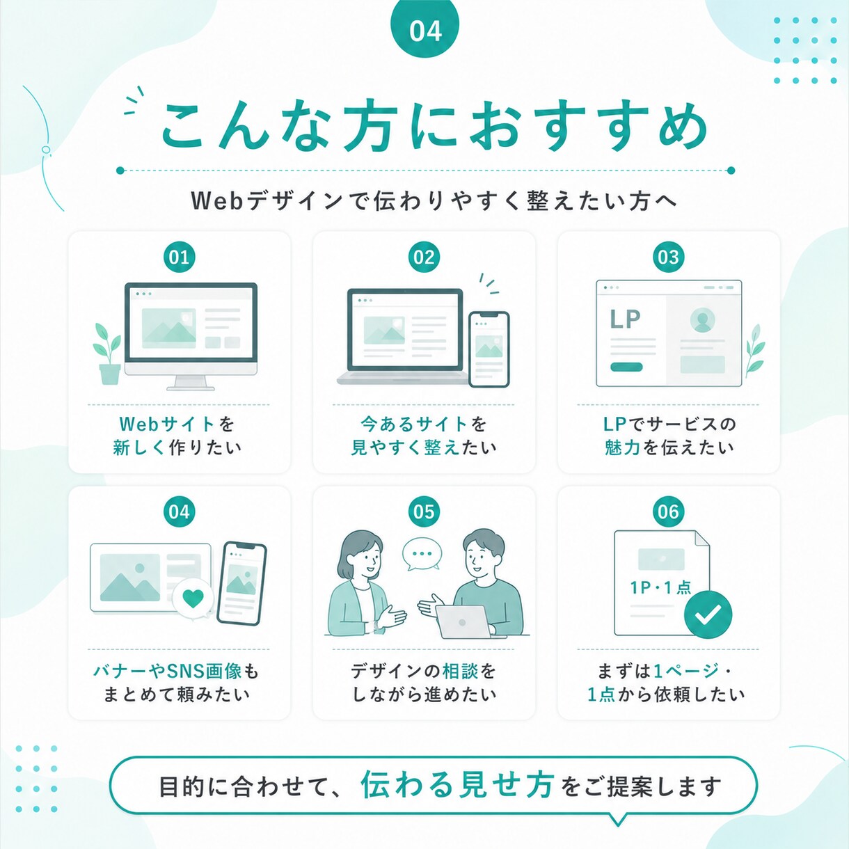 伝わるWebサイト・バナーをデザインします 目的に合った見やすいWebデザインをご提案します イメージ3