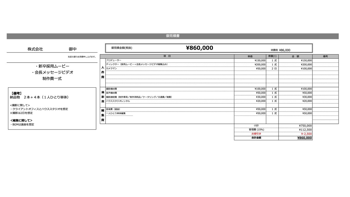 CM、MV、WEBムービーなどの、お見積りをします CMプロデューサー歴10年。あの作品の予算、お教えします! イメージ4