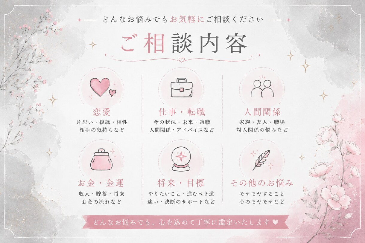 白黒つけられない悩みをタロットで整理します 答えではなく、気づきをお届けします。 イメージ2