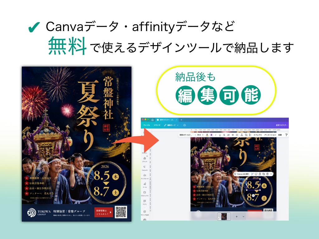 伝えたい想いを整理し、伝わるチラシを制作します Canva・Affinity対応。更新しやすいデザイン イメージ2