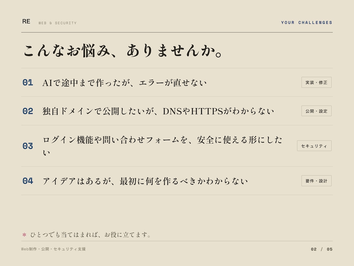 Webサービス開発と公開を支援します 要件整理から安全な公開まで伴走します イメージ2