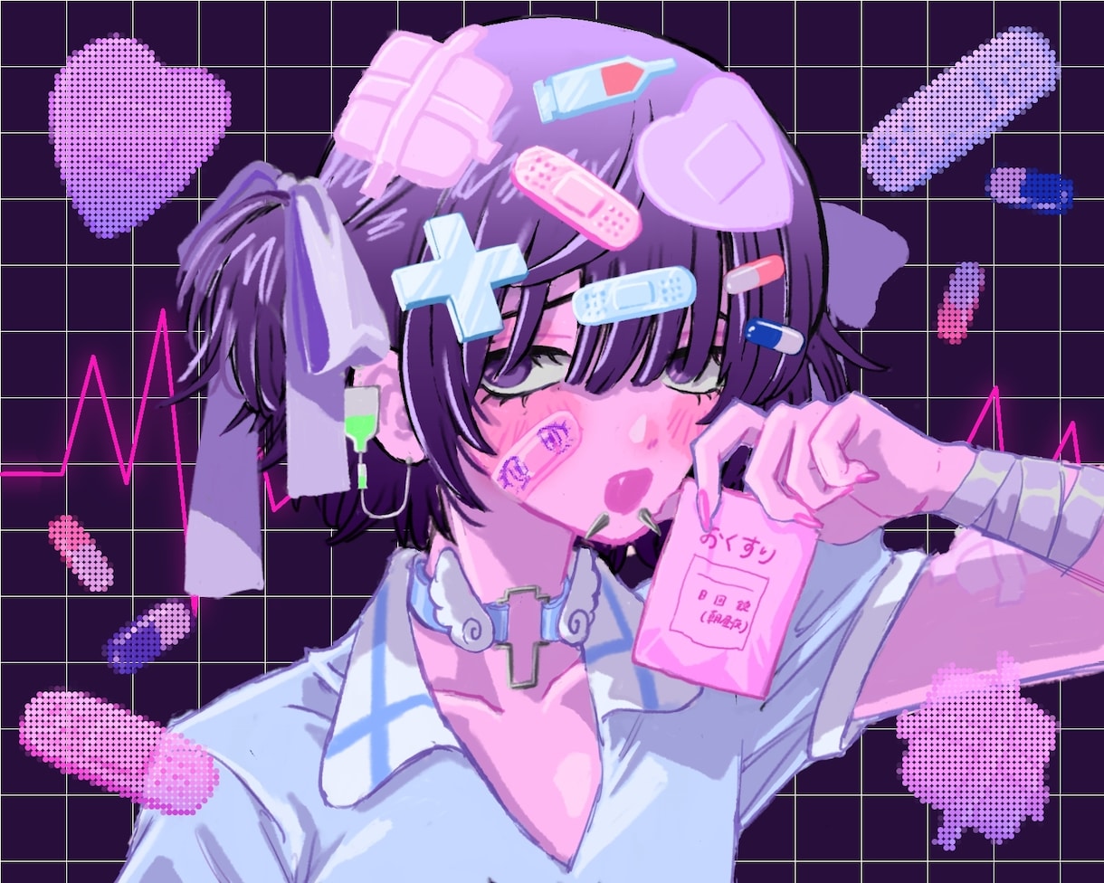 目を引くイラスト制作します グッズ用✩動画内イラスト✩サムネイル✩IRIAM立ち絵…　等 イメージ1