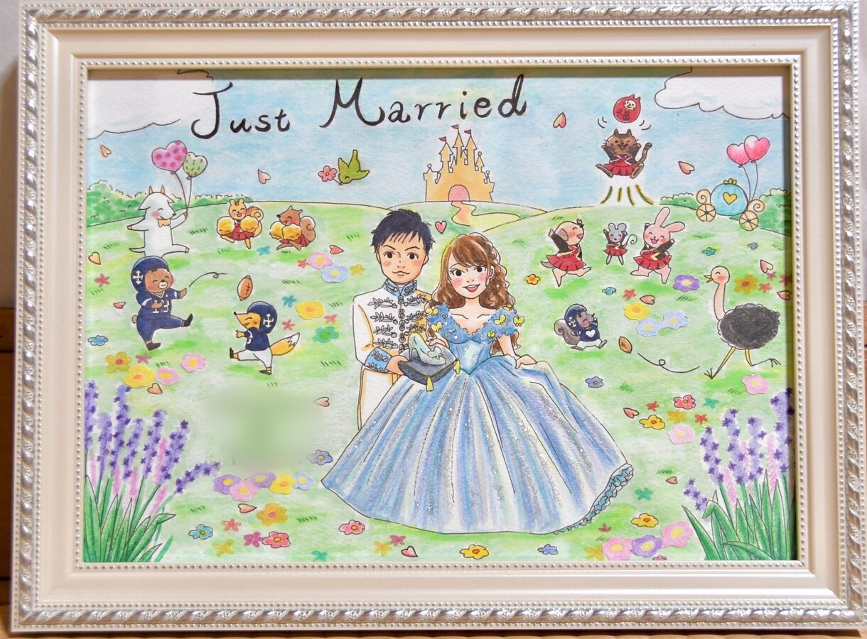 おとぎ話のような似顔絵ウェルカムボード描きます 結婚式/ウェルカムスペース/家族の記念 イメージ4