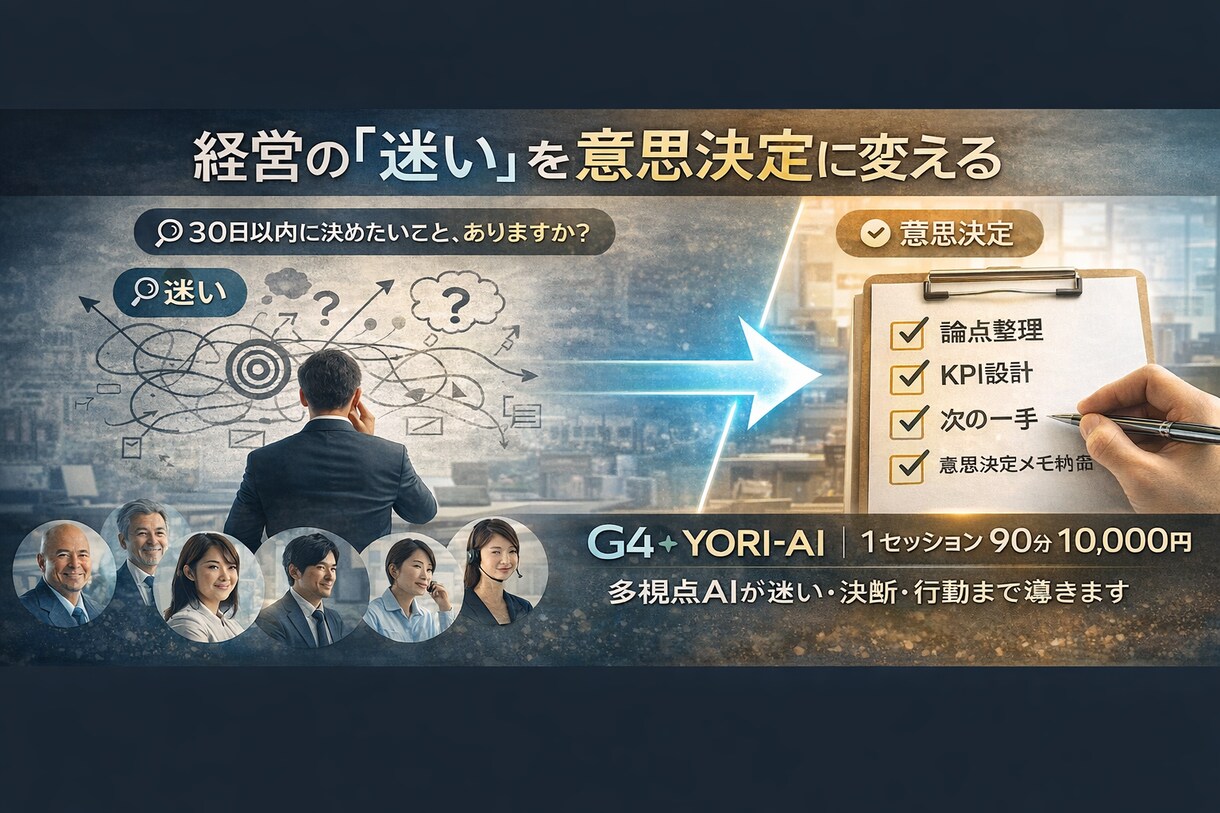 経営の迷いを90分で整理します あなたの答えのない問いを意思決定へ イメージ1