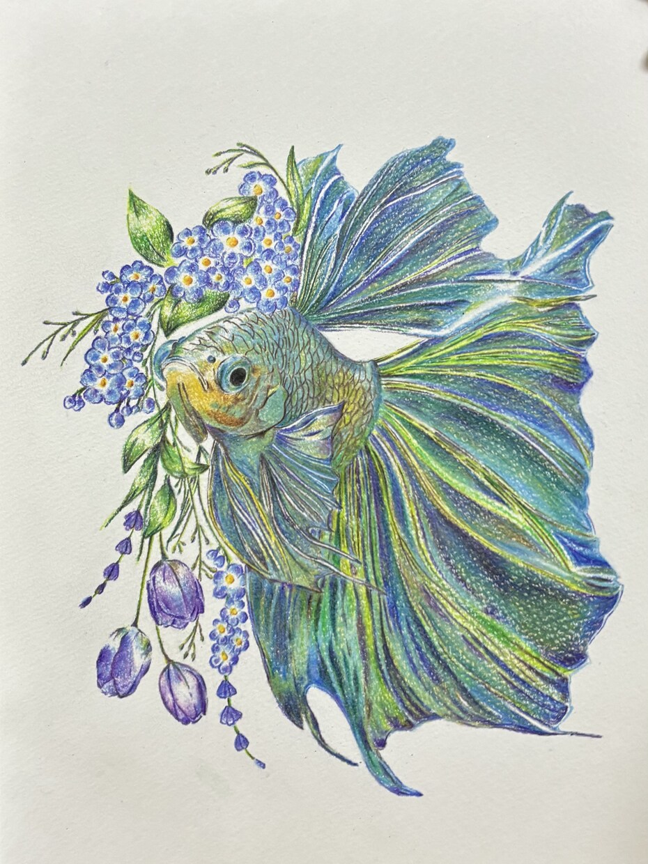 2枠限定!色鉛筆で幻想的な動物画を制作します 透明感ある美術館のような一点物アート イメージ1