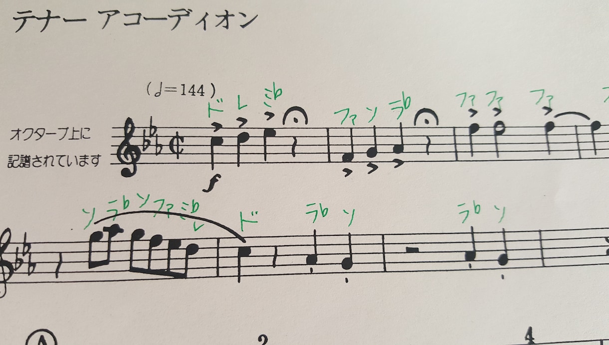 楽譜にドレミを書きます A4サイズ4枚程度、即日金額応相談で承ります! イメージ1