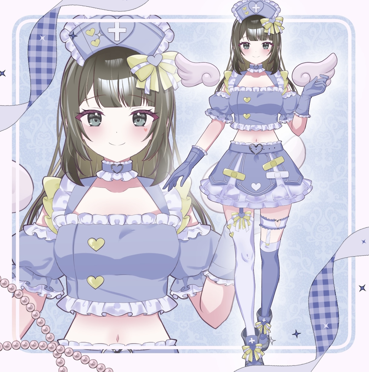 最短翌日！IRIAM◎きゅるんナース立ち絵描きます 配信で使える全身立ち絵！新衣装やデビューイラストに♡ イメージ11