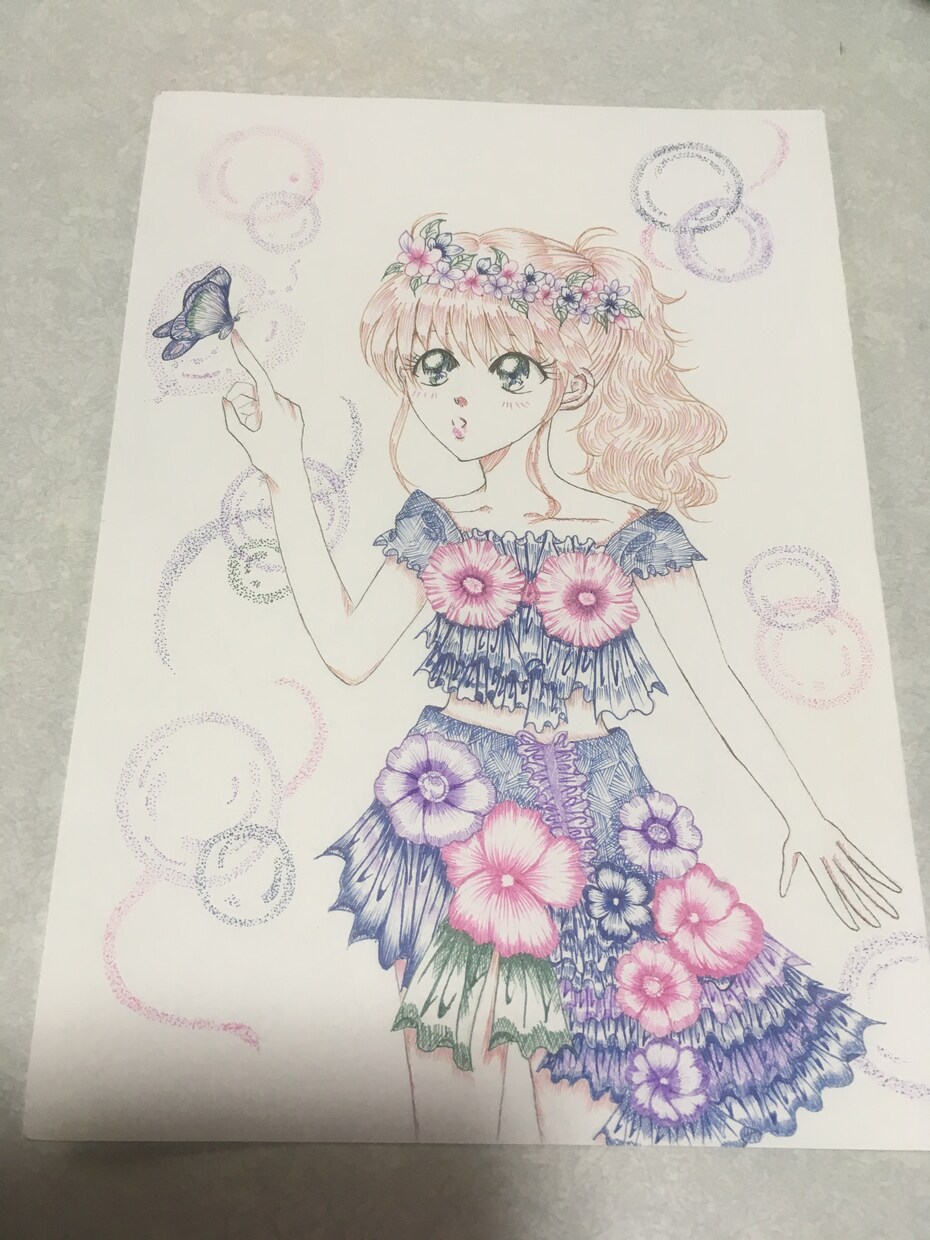 可愛いアナログイラストを描きます 幸せになる 女の子、男の子服のデザイン等デジタルイラスト等 イメージ6