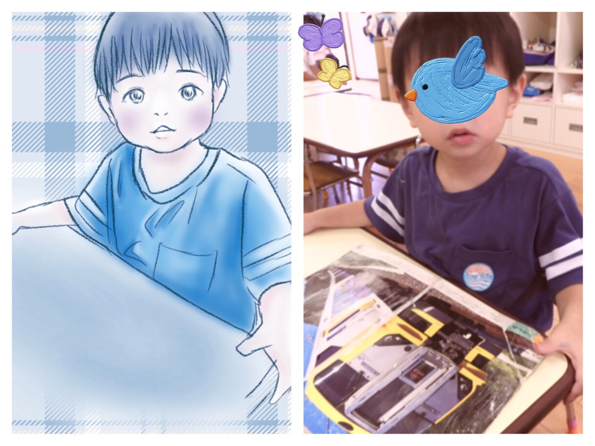 ほんわか可愛い似顔絵イラスト描きます イメージカラーをメインにしたほんわか似顔絵イラストです。 イメージ3