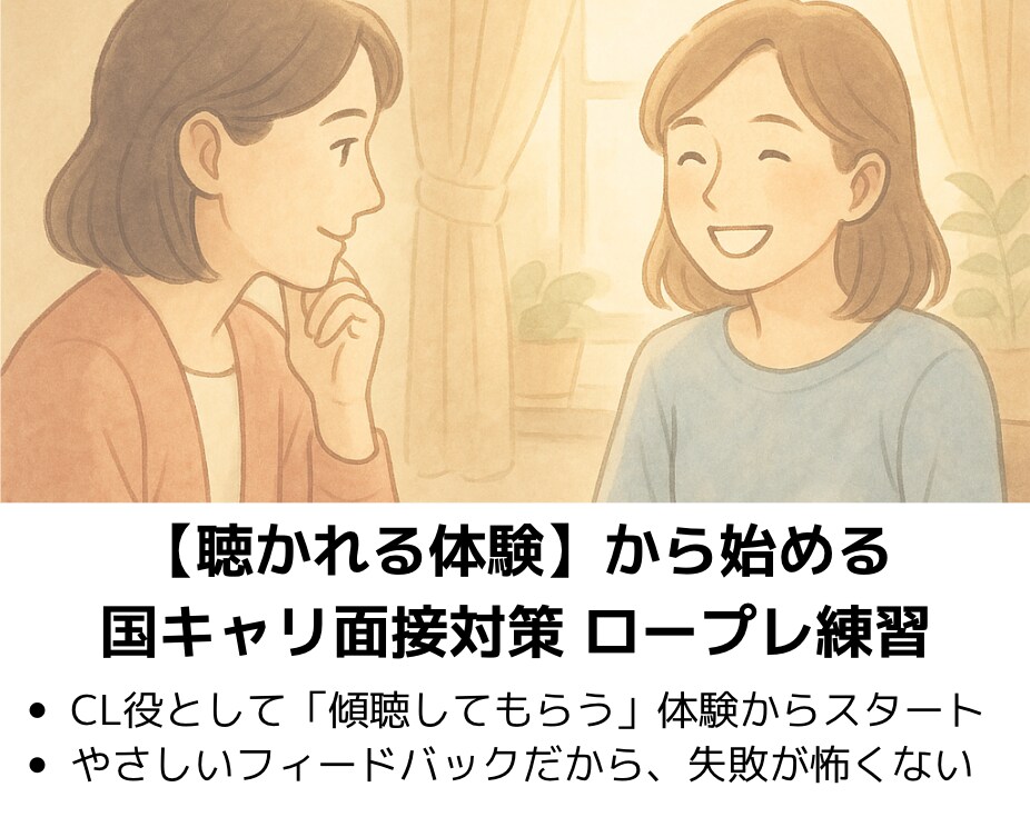 キャリコン面接ロープレ　傾聴の感覚を体感できます 「聴かれる」体験から始める、傷つかないロープレ練習 イメージ1