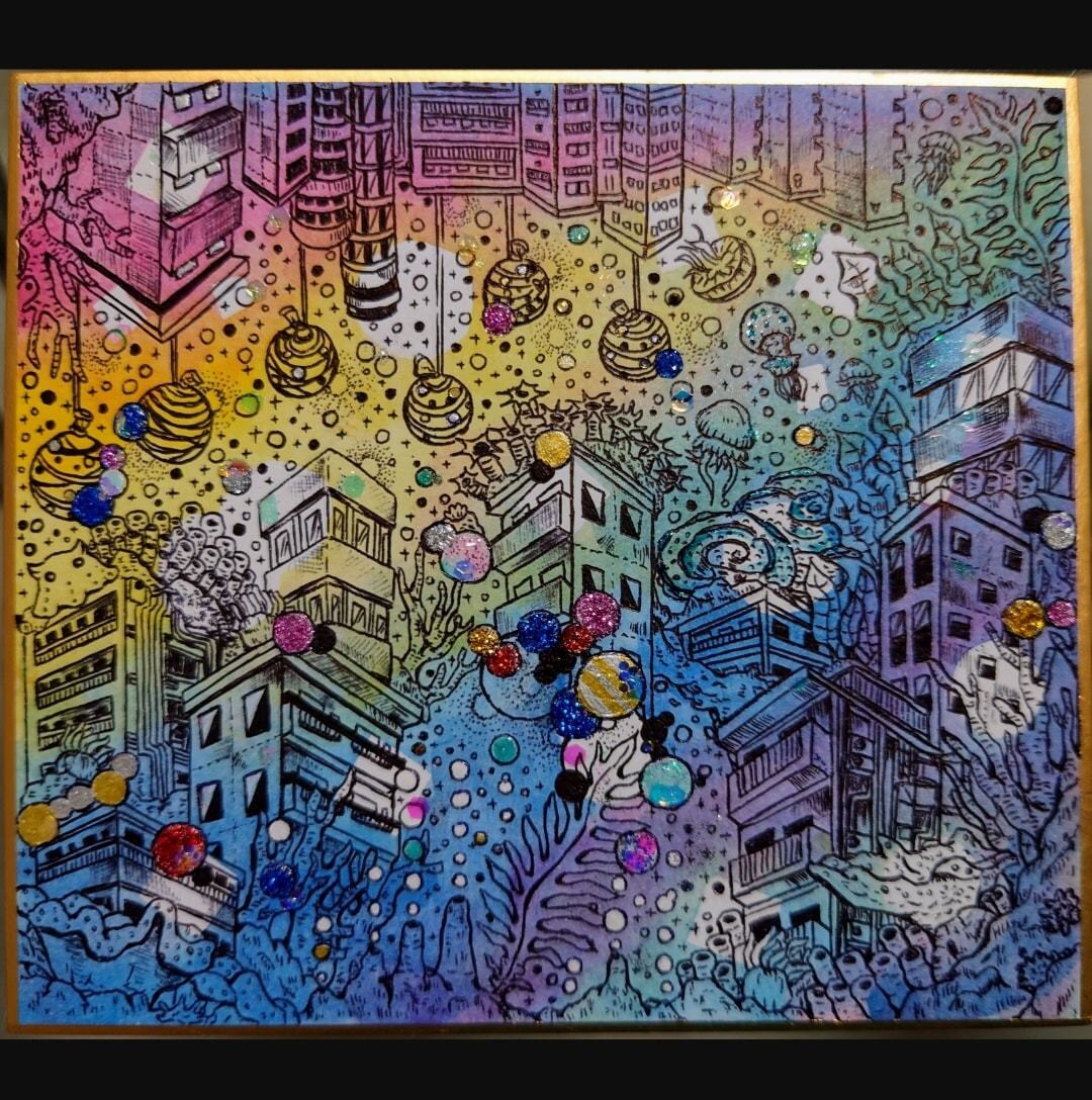 ミニ色紙サイズの絵画を作成します 世界に１つだけ！独創的でカワイイ、特別な作品です！ イメージ1