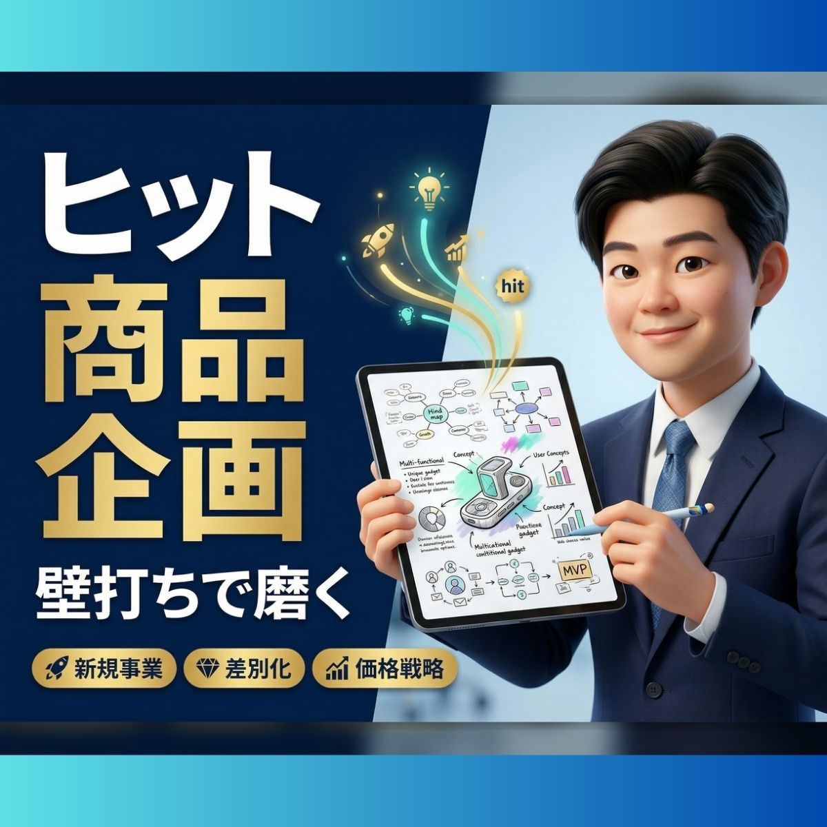 ヒットを生む「商品企画・新規事業」壁打ちになります 計画比200%達成の実績!現役事業責任者が直接アドバイス イメージ1