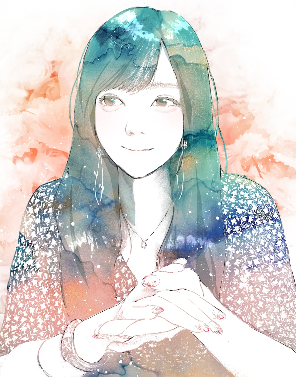 お写真からアルコールインクアートの似顔絵制作します ただの加工だけではなく、プロイラストレーターが加筆致します！ イメージ3