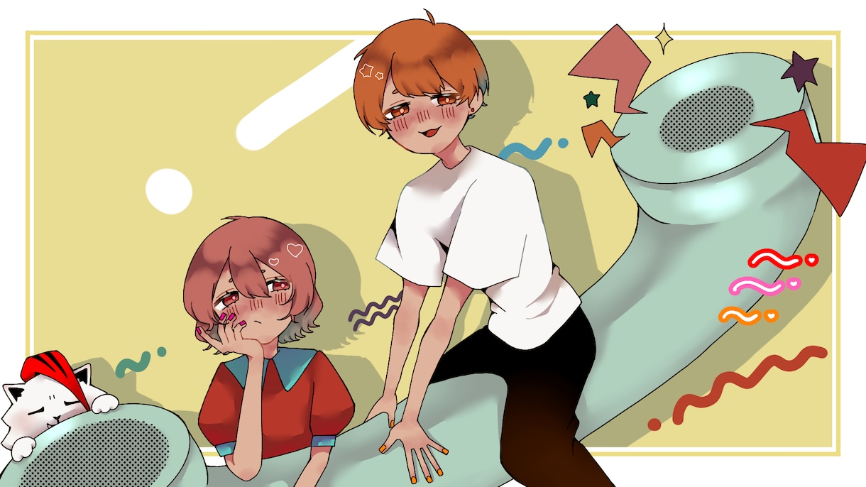 レトロでシティポップ風の絵を描きます 印象に残るイラストを描かせてください!! イメージ9