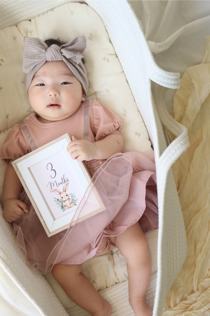 うさぎとくまの月齢カードをつくります 【15枚セット】他にないデザインと評判のマンスリーカード♡ イメージ1