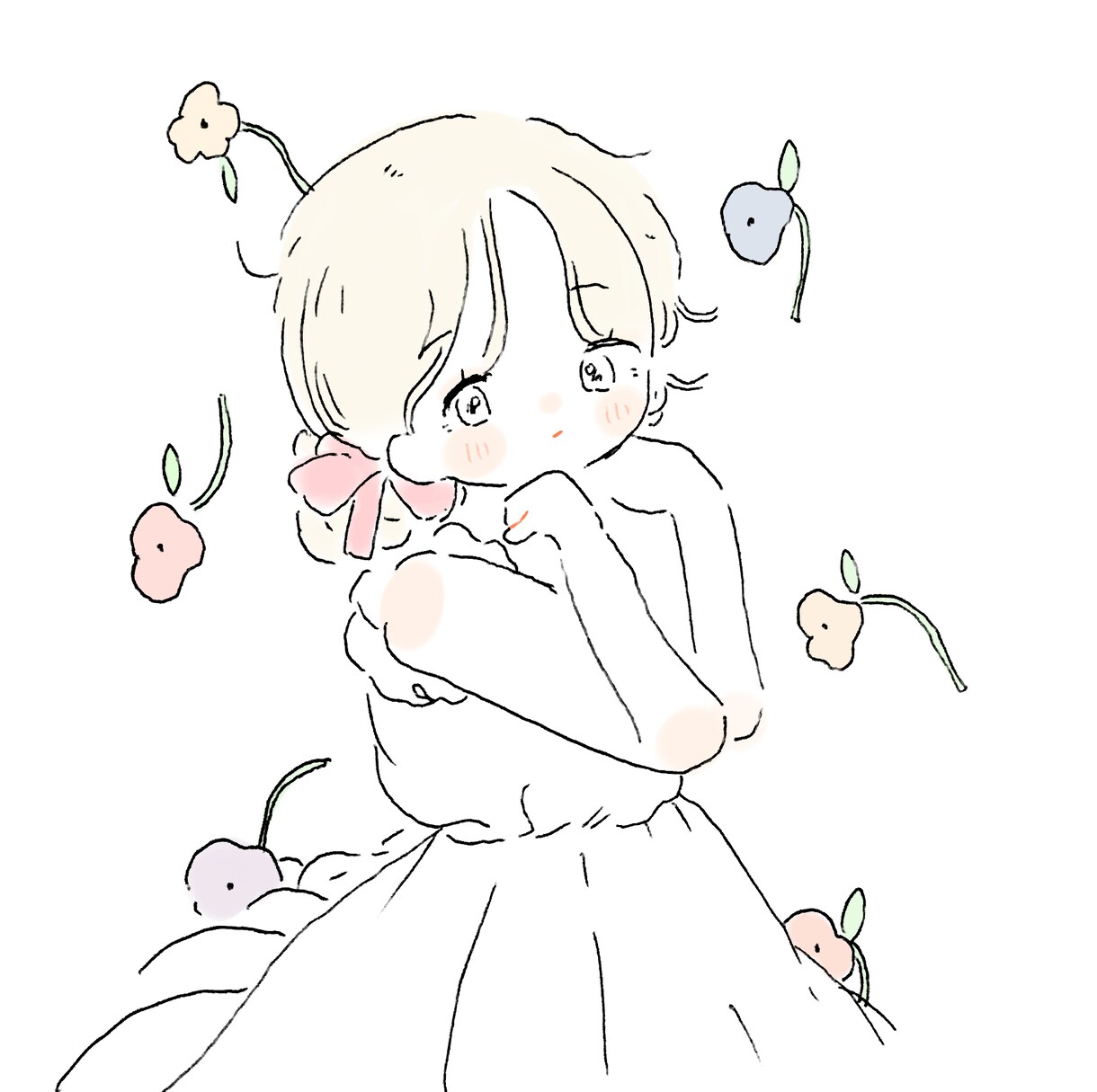 優しいふんわりした女の子イラストを作成します "心に届く優しいタッチふんわりとした絵。" イメージ4