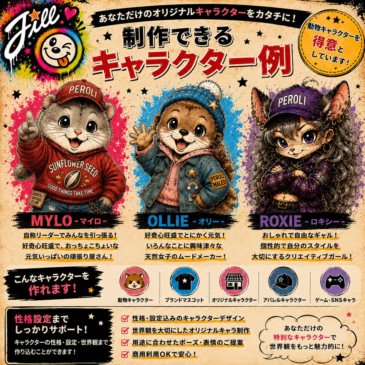 ブランドの顔になるキャラクターを制作します 見た目だけじゃない、性格や世界観までデザイン イメージ2