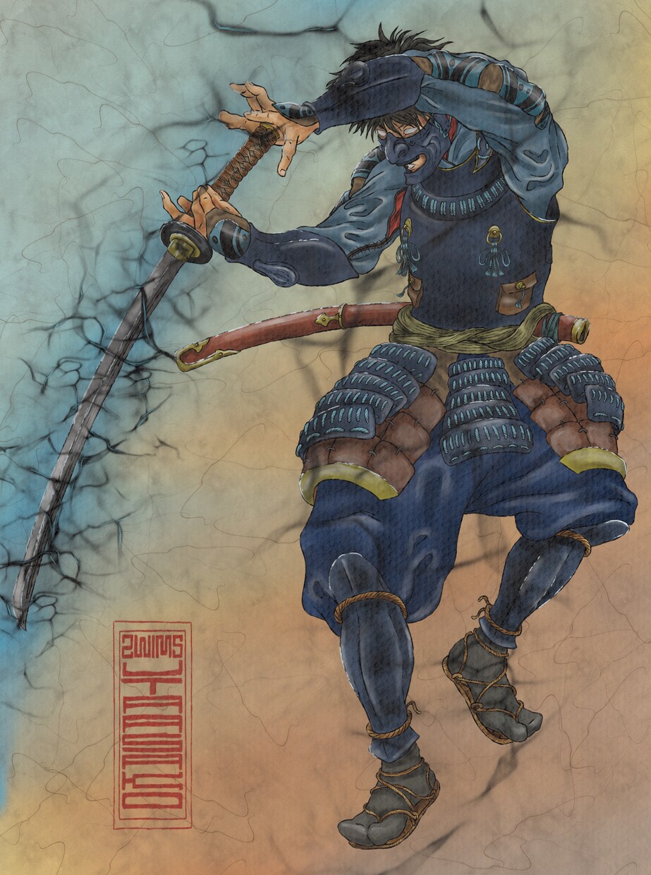 日本画風のイラストを描きます かっこいい侍や武士のイラスト作成いたしたます。 イメージ1