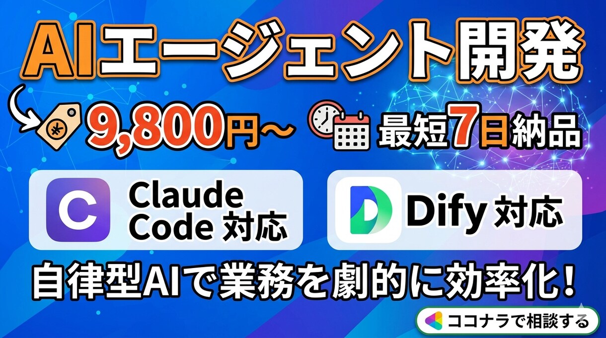 オーダーメイドAIエージェント作ります 業務に合わせた専属AIを設計・構築します イメージ1