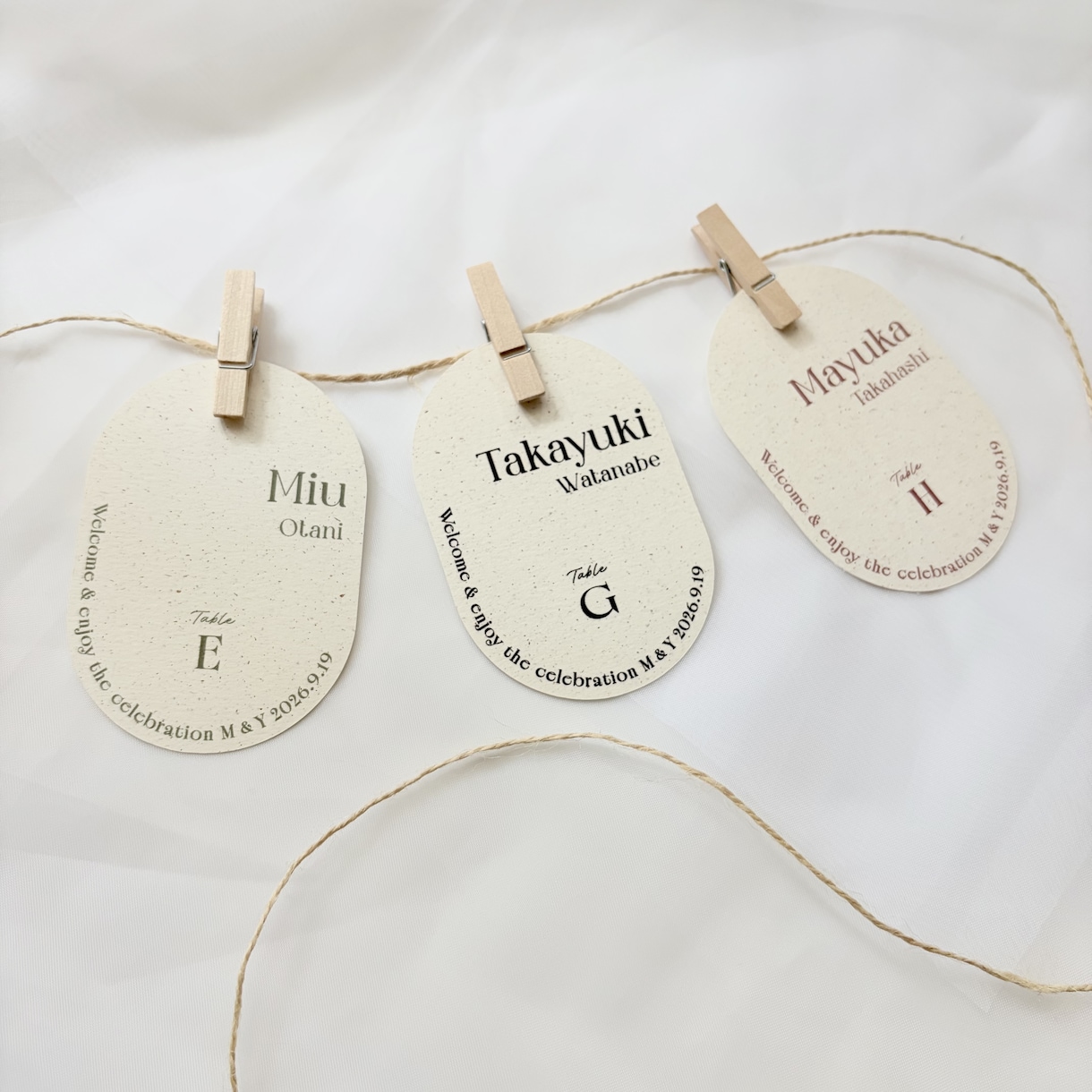 Wedding｜オーバル形エスコートカード作ります 紙媒体に強い、現役デザイナーがつくるエスコートカード イメージ3