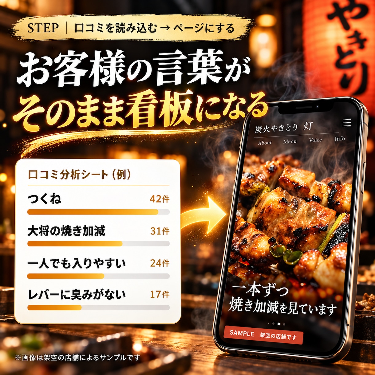 口コミから飲食店のホームページを作ります 【〜11/15・先着5店】モニター価格＋特典つき イメージ2