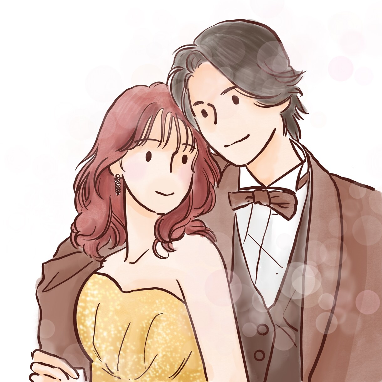 シンプルイラストで似顔絵を作成します 手書きのゆるタッチでウェディングボードなどにも使えます イメージ4