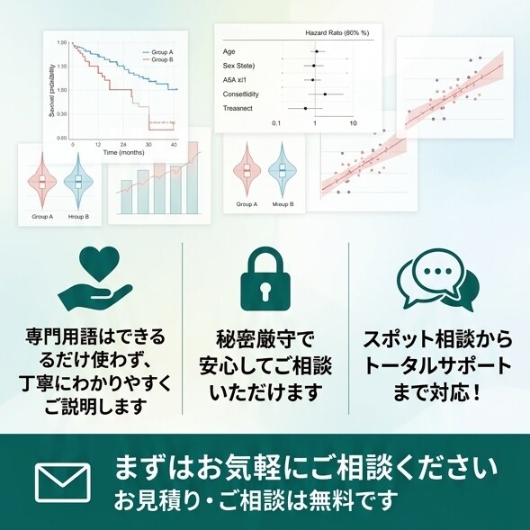 看護研究の統計解析関連のサポートをいたします 統計解析初心者にも分かるように優しい言葉で丁寧に助言します イメージ3