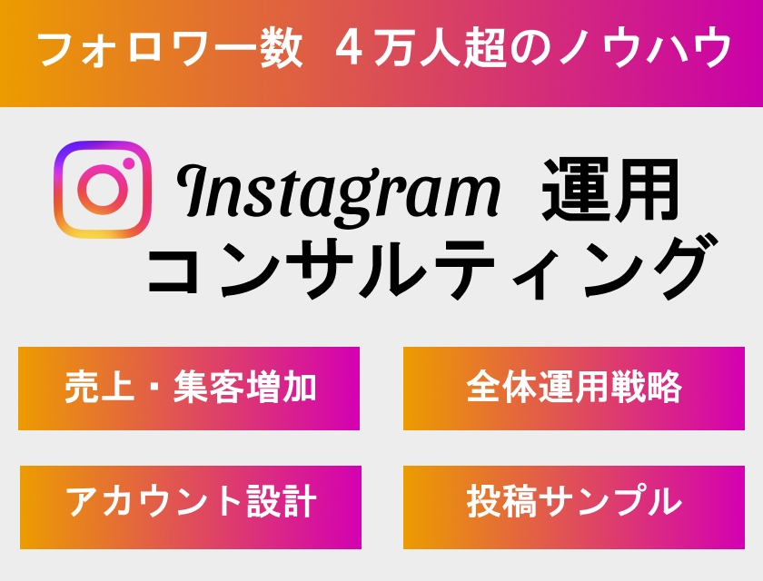 売上増加に繋がるインスタ運用を支援します Instagramフォロワー4万人超のノウハウで支援します イメージ1