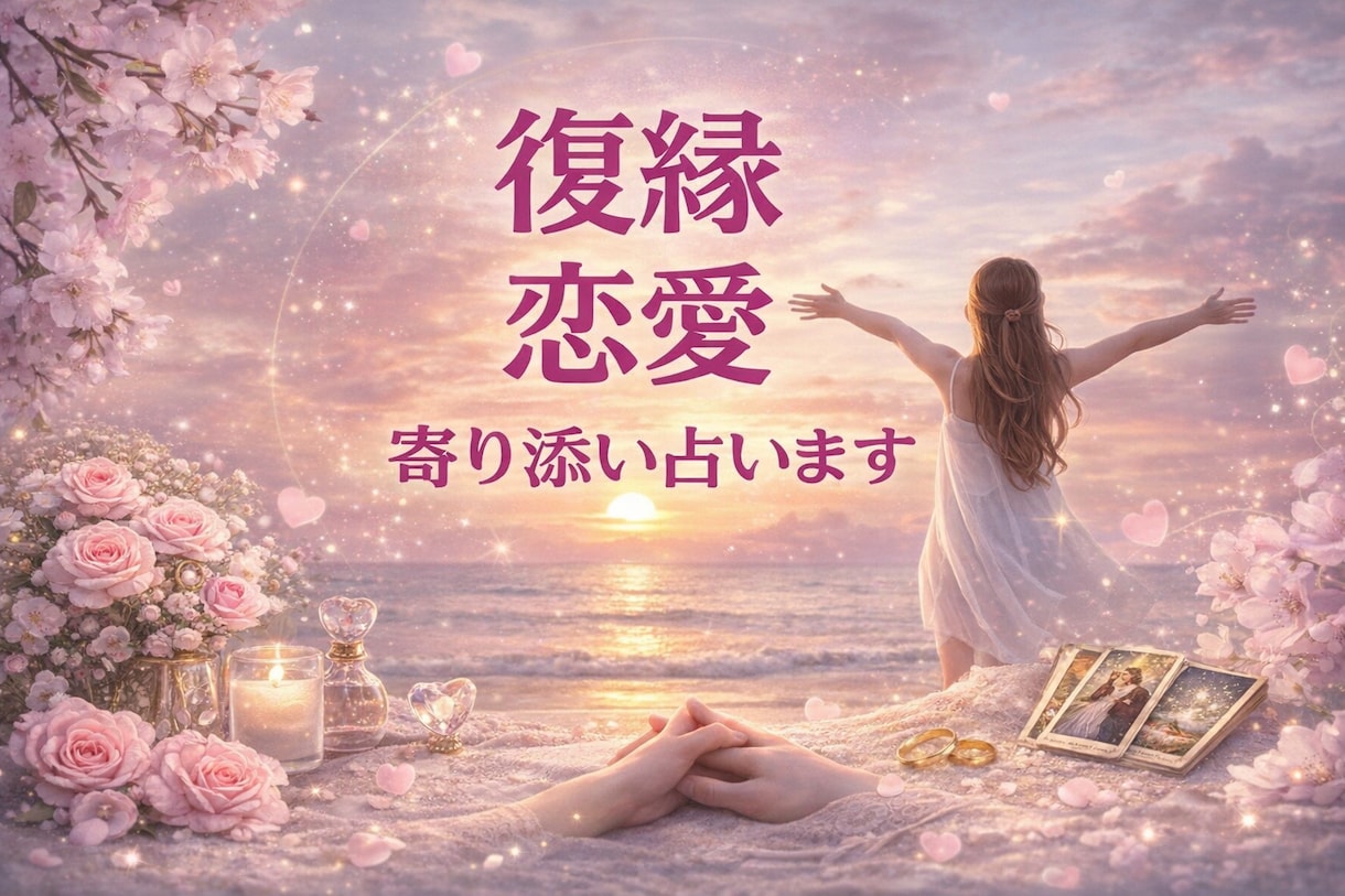 復縁　秘密の恋　恋愛の行方　優しく寄り添い占います 相手の気持ち 不安 片想い 人に言えない恋 安心できる未来へ イメージ2