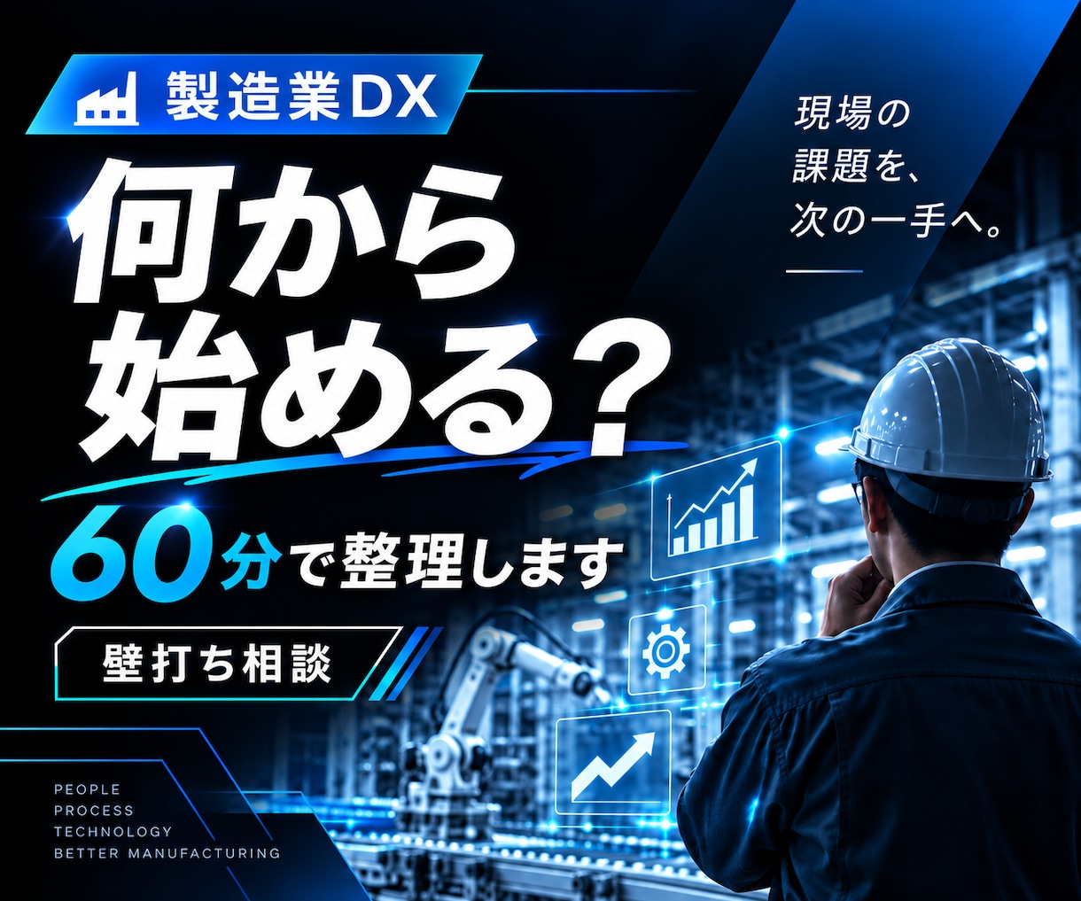 製造業DX・現場改善のお悩みを一緒に整理します 「何から始める？」を60分で具体化します イメージ1