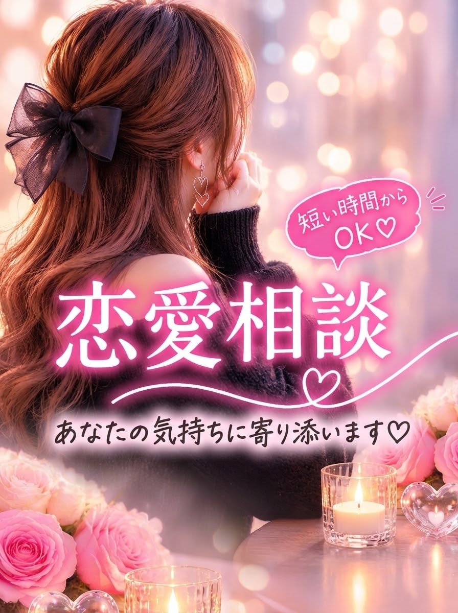 恋愛の悩み、ひとりで抱えず一緒に整理します 片思い・復縁・夫婦関係のお悩みを優しく聴きます イメージ1
