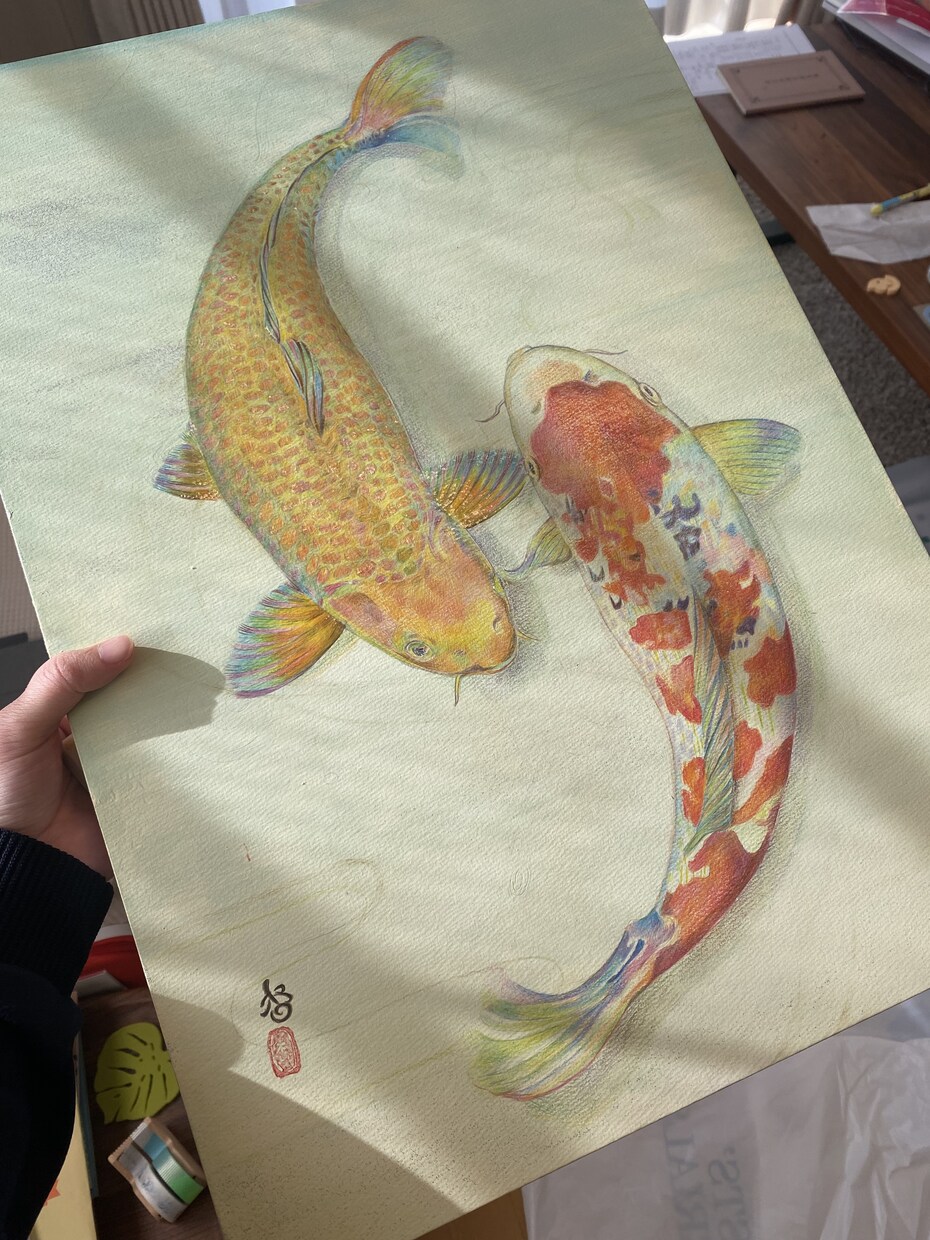 色鉛筆で綺麗な絵を描きます 水を色鮮やかに描けます✨ご家族への贈り物にもどうぞ！ イメージ4