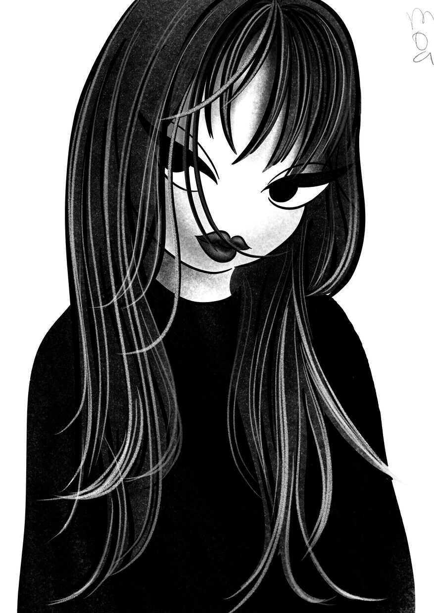 キュートでダークな白黒イラスト描きます 他にはない作風で目を引くイラストを制作します イメージ8