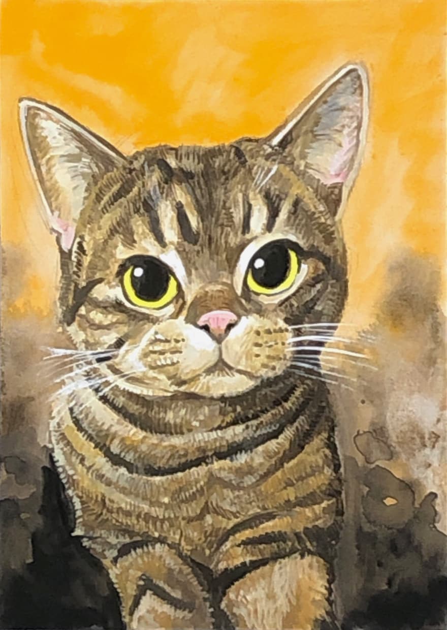 あなたのペットを可愛く描きます アクリル絵の具でもふもふな毛並みを表現します。 イメージ4