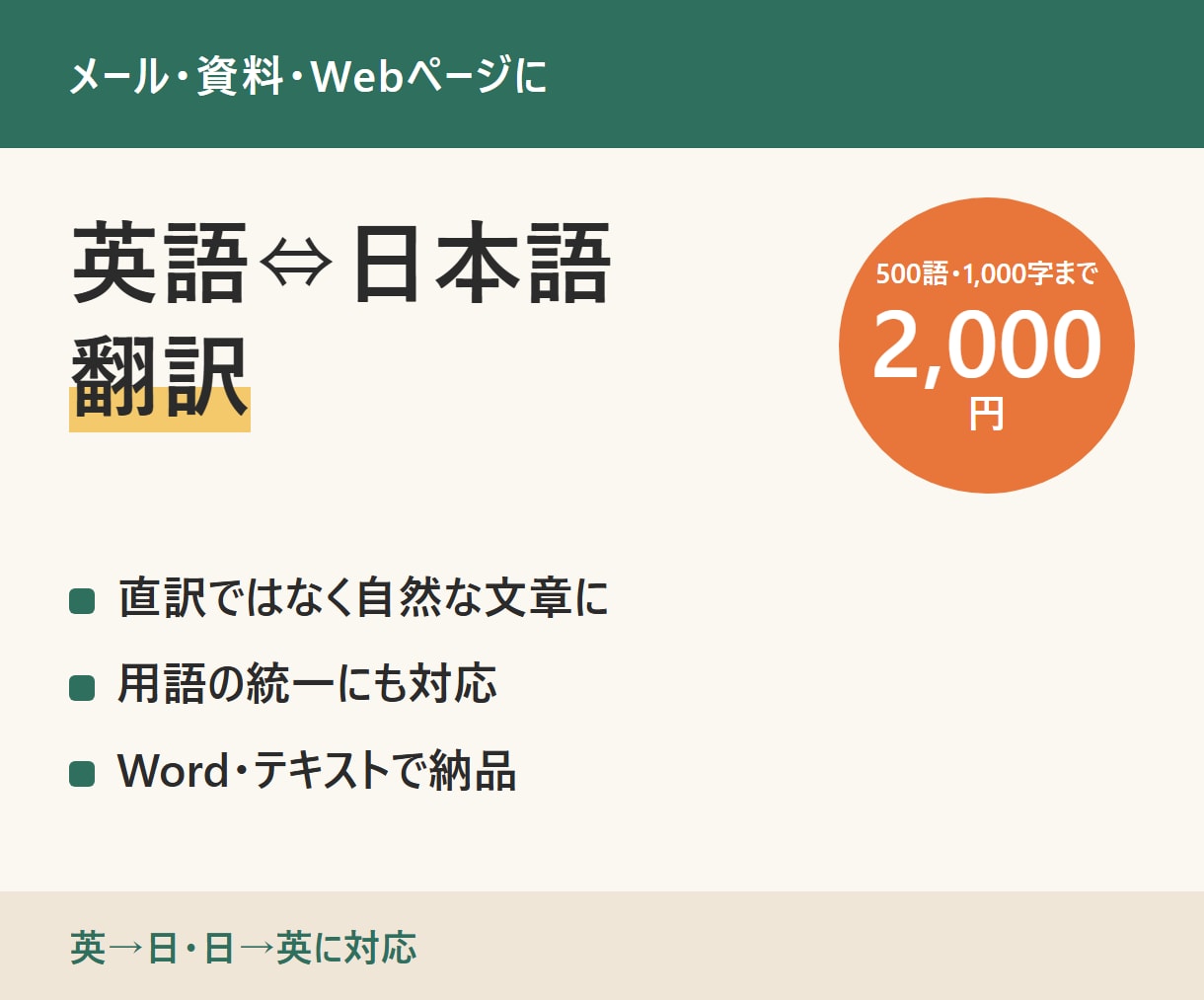 英語と日本語の翻訳を自然な文章で行います メール・資料・Webページの英日・日英翻訳 イメージ1