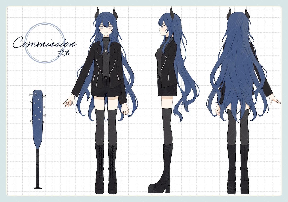 キャラクターの三面図を描きます キャラクター資料としてのご活用にいかがでしょうか イメージ5