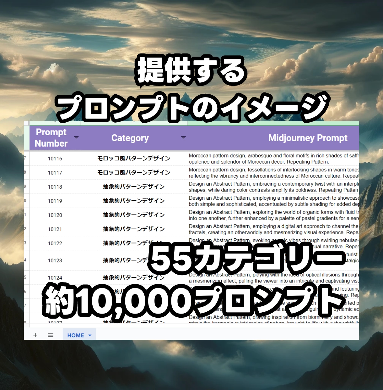 画像生成プロンプト1万個セット売ります Midjourney、ChatGPTなどのツールで使えます イメージ2