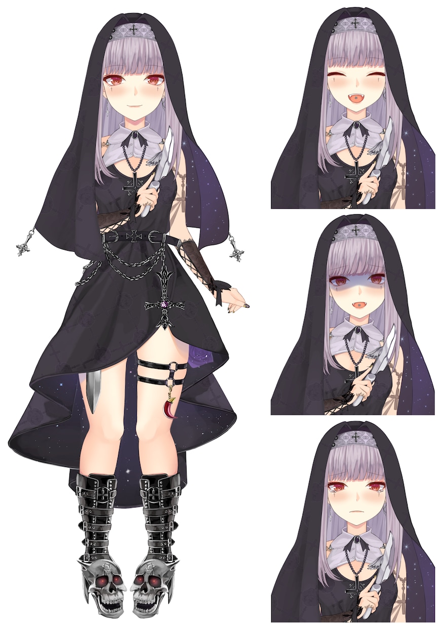 病みかわいいVtuberを制作いたします デザイン、Live2D,設定まで対応させていただきます イメージ6