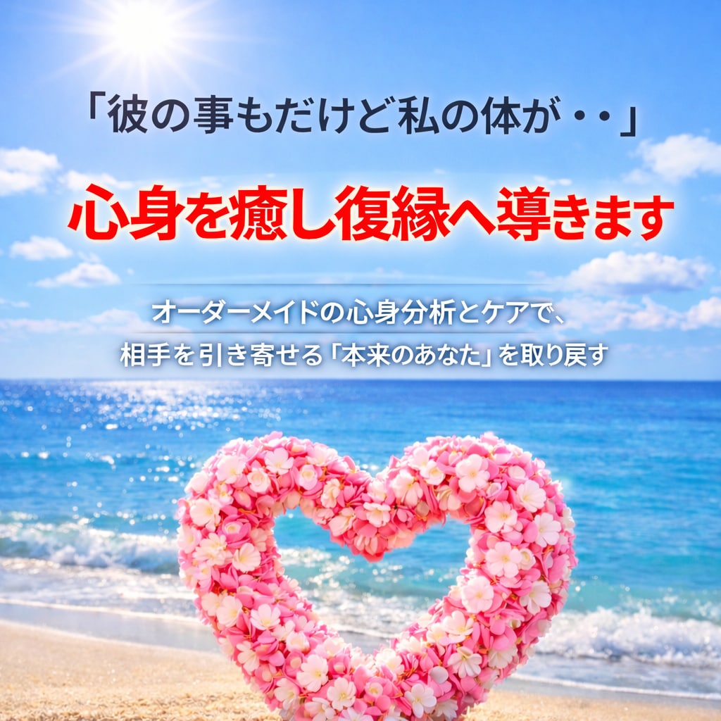 彼の事もだけど私の体が・・心身を癒し復縁へ導きます オーダーメイドの心身分析とケアで、相手を引き寄せる自分に！ イメージ1