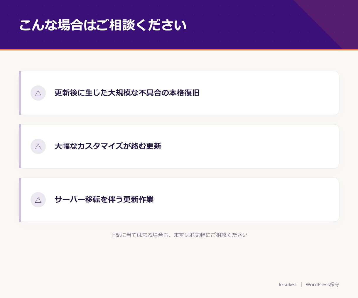 WordPress本体・プラグイン一括更新します 壊さず安全に、たまった更新をまとめて解消！ イメージ4