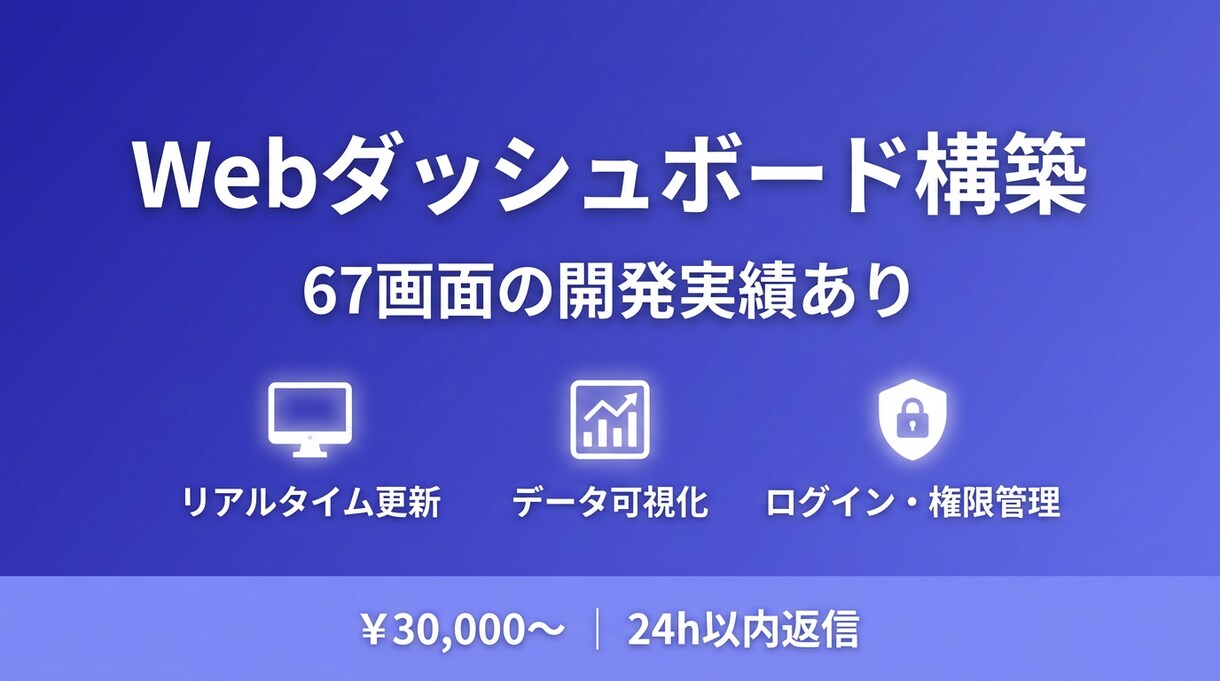 Webダッシュボードを開発しますます 経営管理67画面実績。Next.jsダッシュボード開発 イメージ1