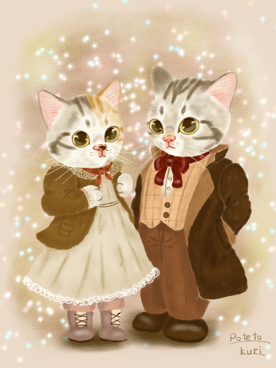 パステル画風猫のイラストをお描き致します 暖かいアナログパステル画風のイラストをお描きします。 イメージ5