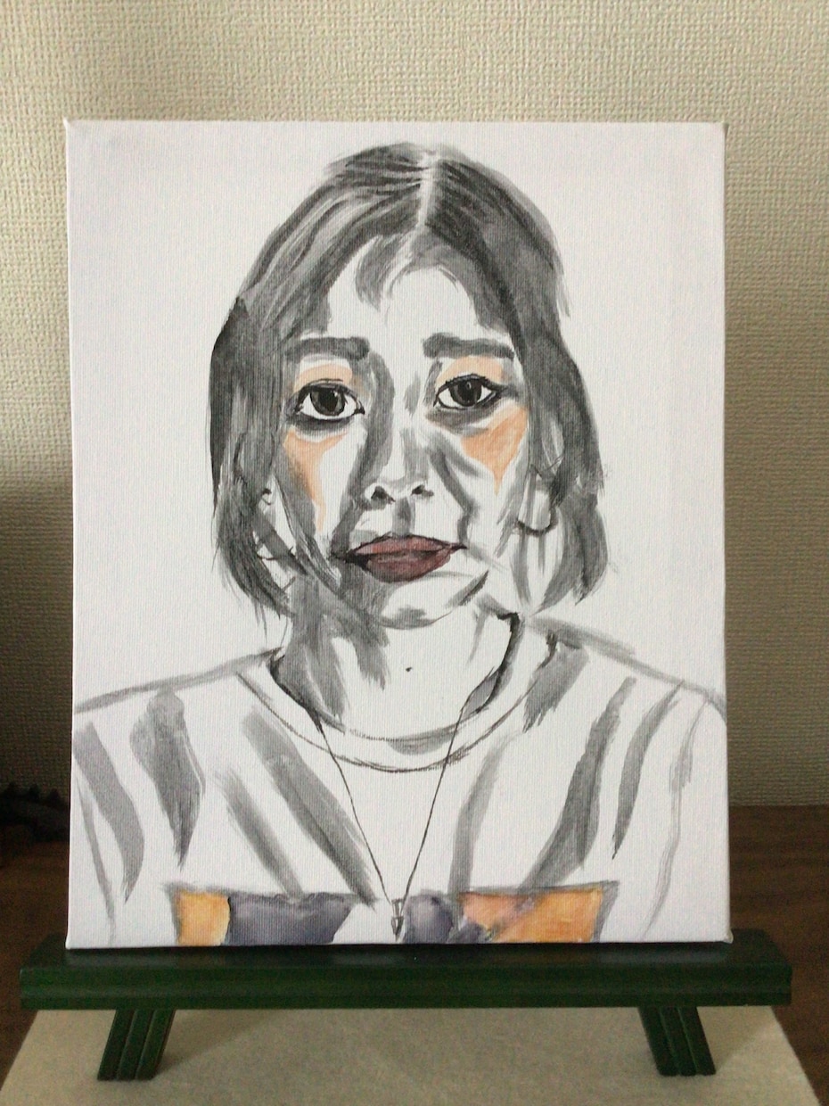 親子のセルフイメージを高めます 似顔絵をご希望の方へリアルな墨絵 イメージ7
