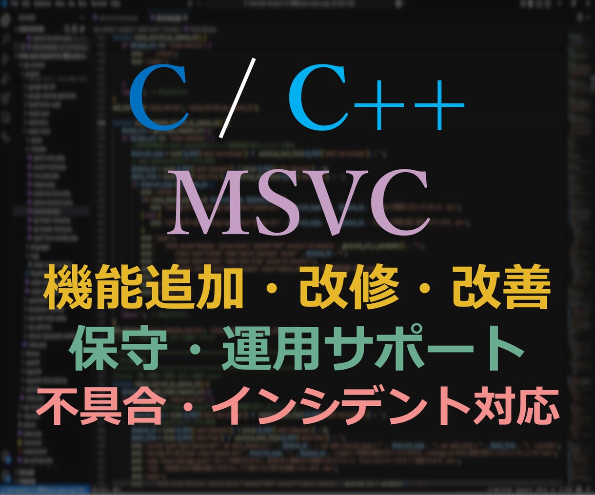 C/C++/MSVCを用いた機能改修、保守します 【経験豊富なシステムエンジニアが対応】 イメージ1