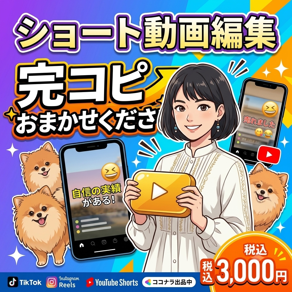 いつのまにか終わってる!ショート動画を編集します 最後まで見られるショート動画!編集します イメージ1
