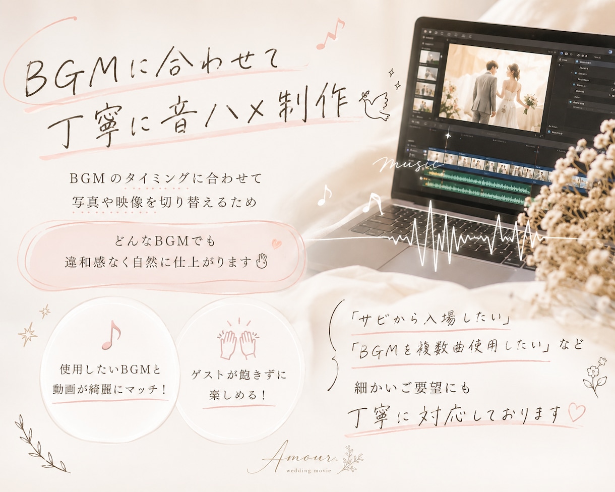 会場が涙する！レター・チャペルムービー制作します BGMに合わせて制作！構成変更・オーダーもご相談ください◎ イメージ5