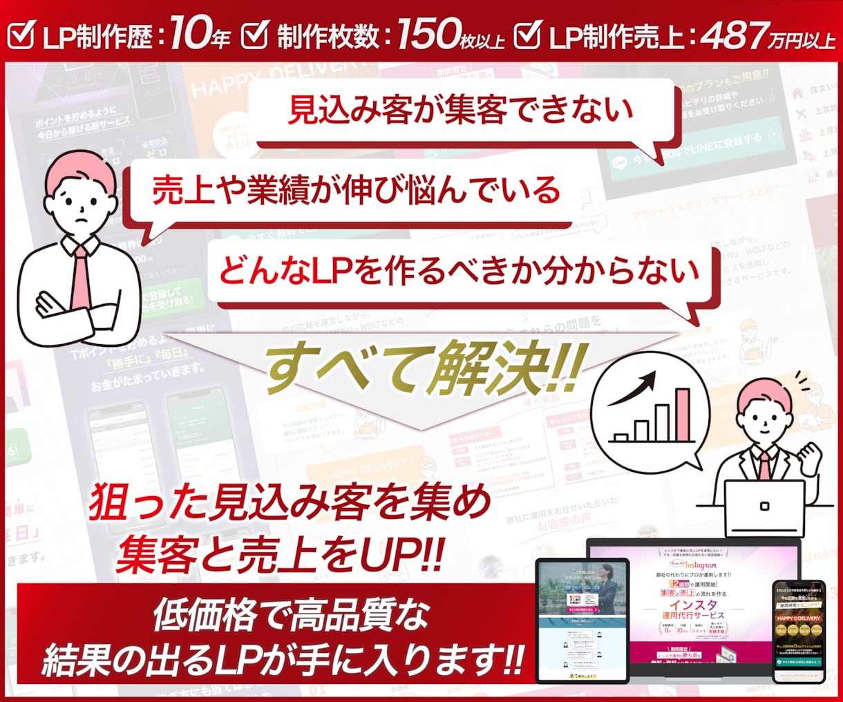 格安即納｜反応率/集客力/訴求力が高いLP作ります 高品質なのに格安でランディングページが作れるのはココだけ！ イメージ2