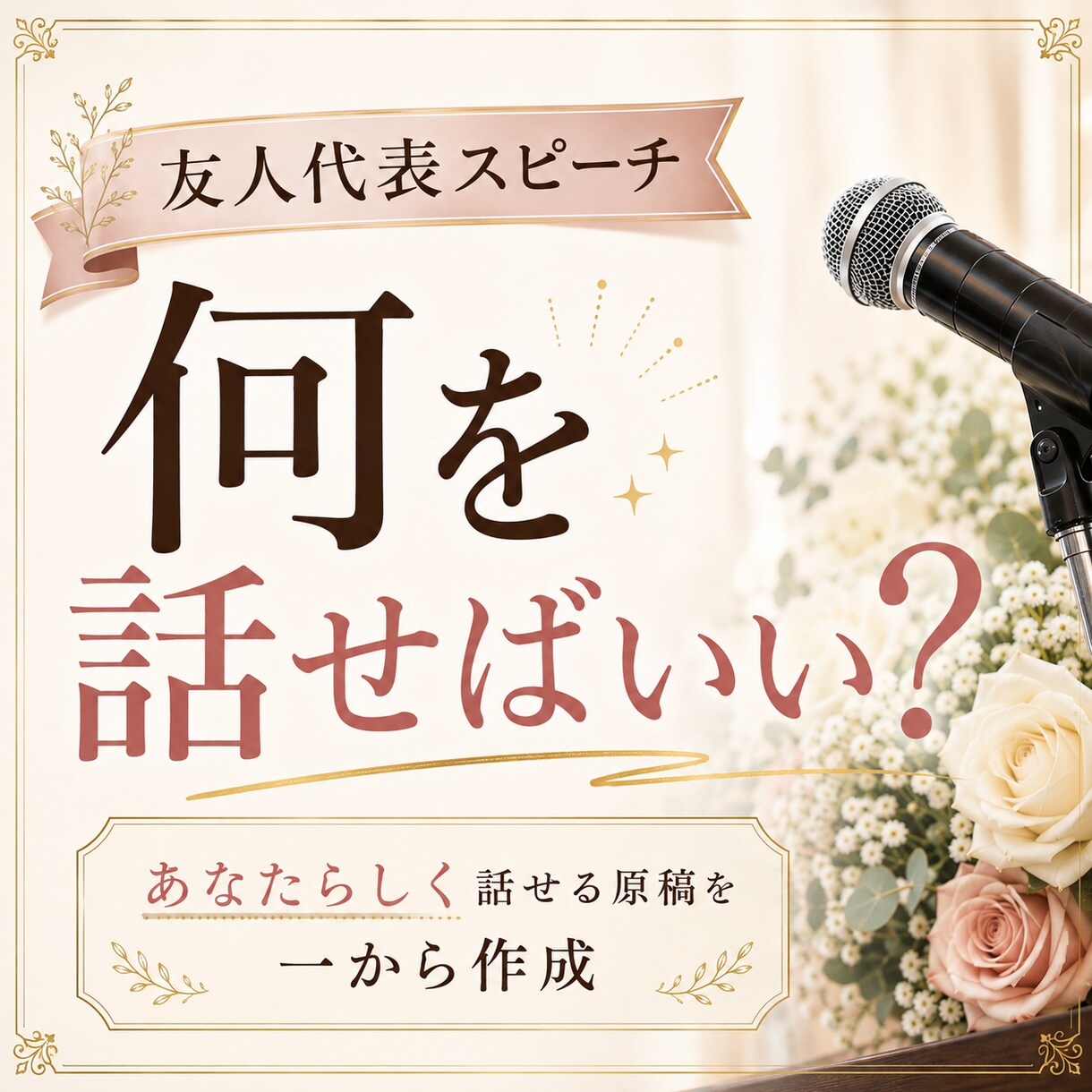 友人代表の結婚式スピーチを作成します 友人代表スピーチ経験者だから書ける、話しやすい原稿 イメージ1