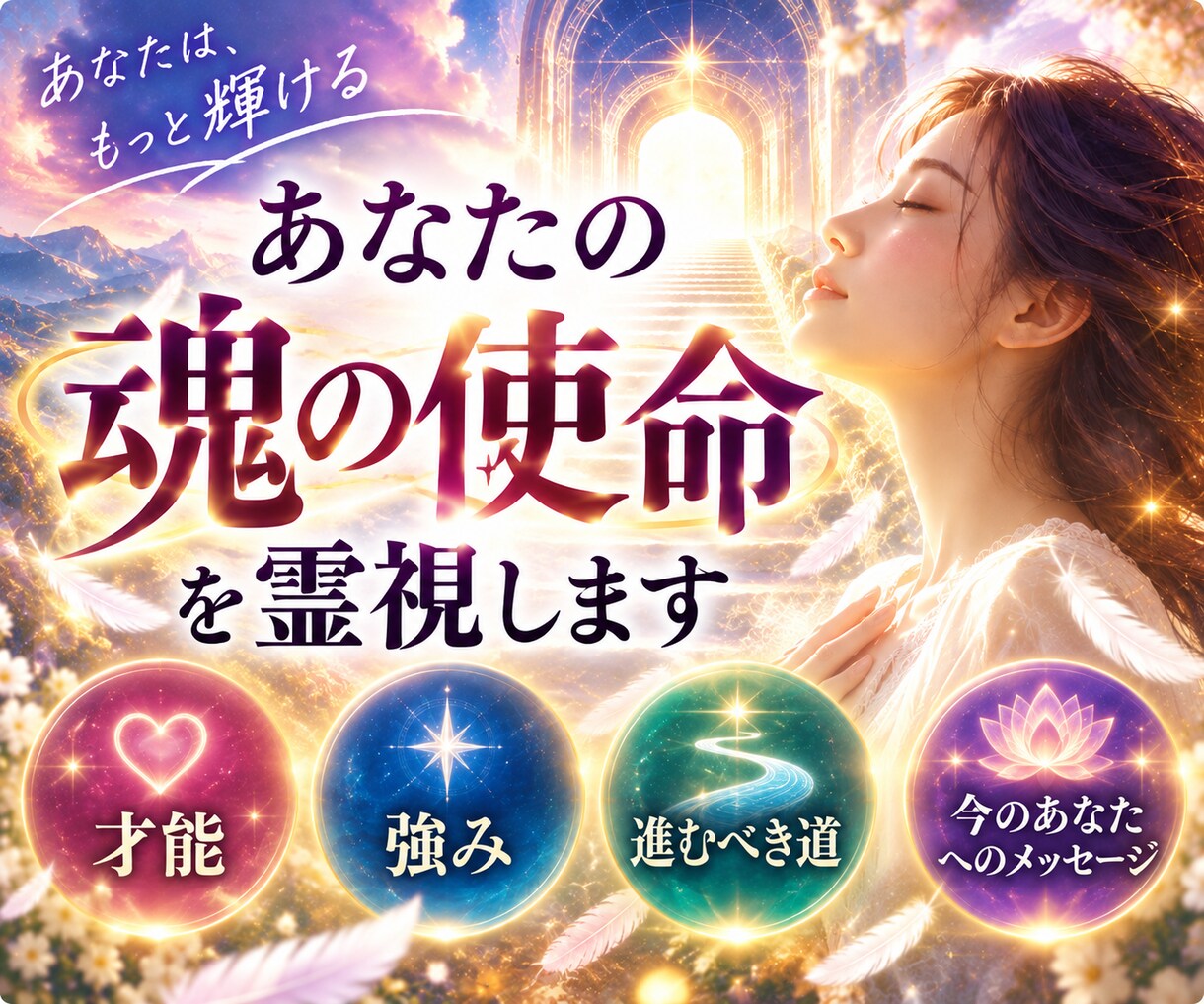 あなたの魂の使命・才能・強み・生き方を霊視します 生まれてきた意味・才能・強み・進むべき道を深く読み解きます イメージ6